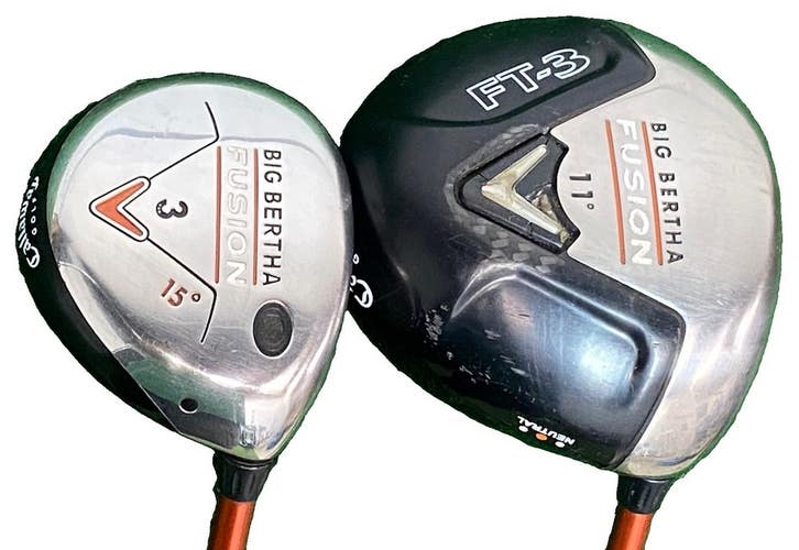 Callaway Big Bertha Fusion Wood Set 11* FT-3 Driver, 3w RH 55g Regular Graphite