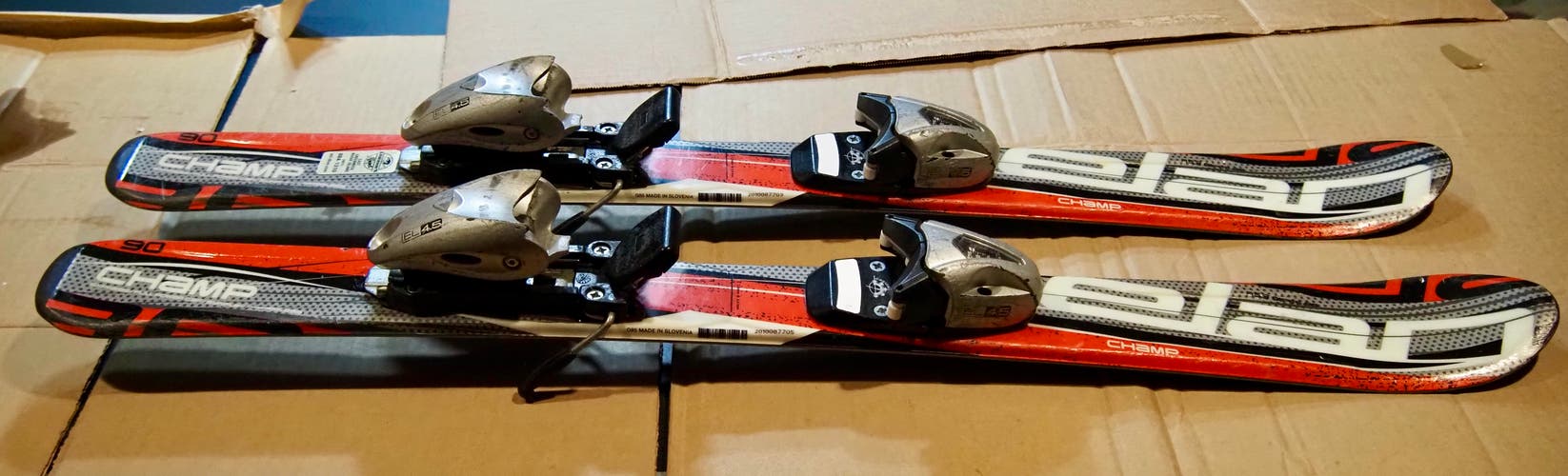 Kid's Elan 90 cm All Mountain Champ Skis With Bindings (Used)