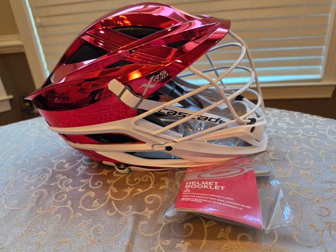 Red Chrome Metallic with White Pearl Mask Cascade XRS Pro Helmet (New with Tags)