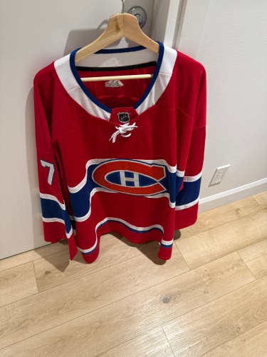 Montreal Canadiens Dobēs #75 Red Goalie Cut Men's Adidas Jersey (New)