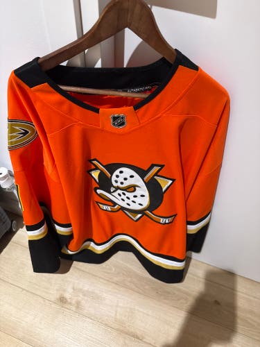 Anaheim Ducks Orange Goalie Cut Men's Jersey (New) Dostãl #1
