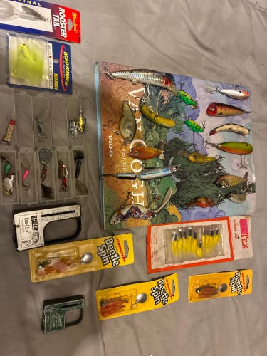 Used Fishing Lures/ Zebco / Langley / Bettle Spin / Roaster Tail / Blue Fox / Snider / Katz