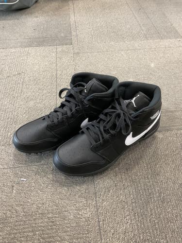Used Nike JORDAN 1 MID TD FJ6805-001 Adult FB Cleats Black Senior 11 11614-S000241690