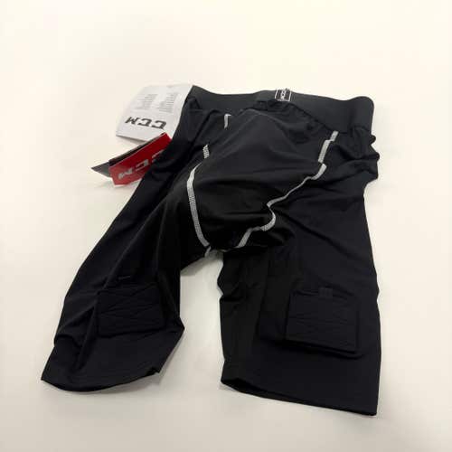 New Black CCM Mens Base Camp Jock Short with Velcro | Senior S | #191520519414