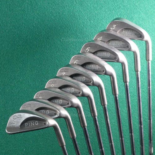 VINTAGE Ping Karsten I Black Dot 3-PW, SW Iron Set Factory Steel Stiff
