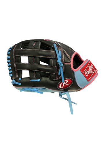 Used Rawlings R93029-6BP BB/SB Glove LH Throw Black 12 3/4" 10743-S000490296