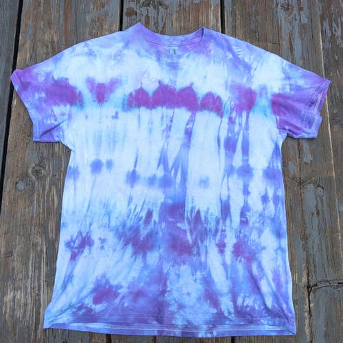 Custom Pastel Purple Blue Tie Dye T-Shirt Medium Gildan Heavy Cotton Festival