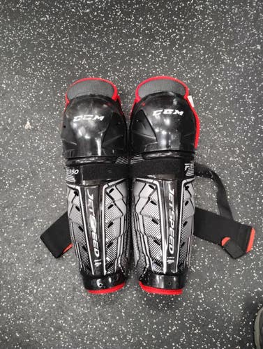 Used CCM JETSPEED FT350 Senior Shin Guards Black 14" 11849-S000042754