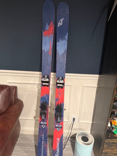 Unisex 2022 All Mountain 185 cm Nordica Enforcer 100 Skis With Bindings Max Din 13 (Used)