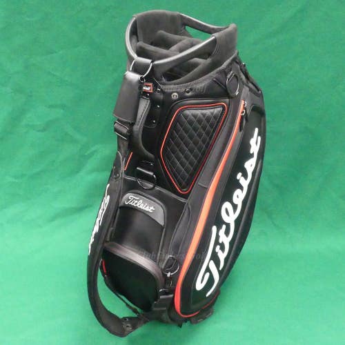 Titleist 2019 Jet Black Tour 5-Way Golf Staff Bag w/ Raincover *READ*
