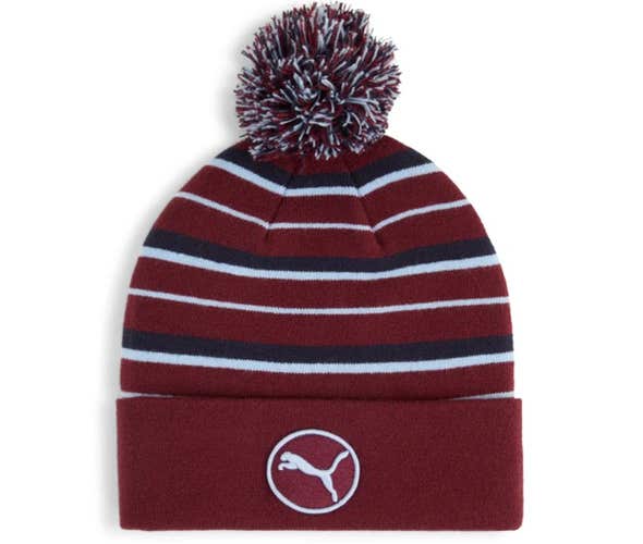 Puma Pom Beanie (Ruby Shimmer/Haute Tropic, One Size) Golf Hat 2025 NEW