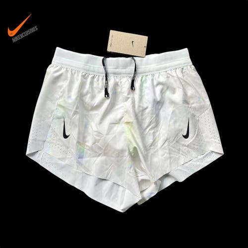 White Medium Nike AeroSwift Women's Dri-FIT ADV Mid-Rise Brief-Lined 3" Running Shorts IF1425-101