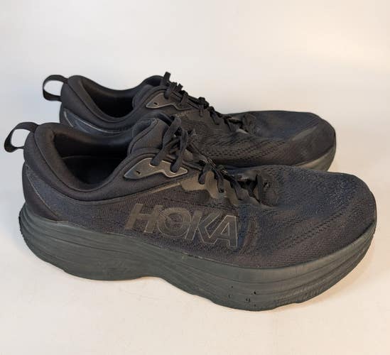 HOKA One One Bondi 8 Men's Size: 13 EEEE Running Sneaker Black On Black X-Wide