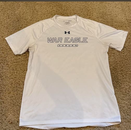 Auburn university White Medium Men's Under Armour Dri fit shirt (Used)