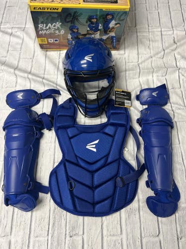 Easton Magic 3.0 Youth Medium 6-9 Blue Baseball / Softball Catchers Set NEW