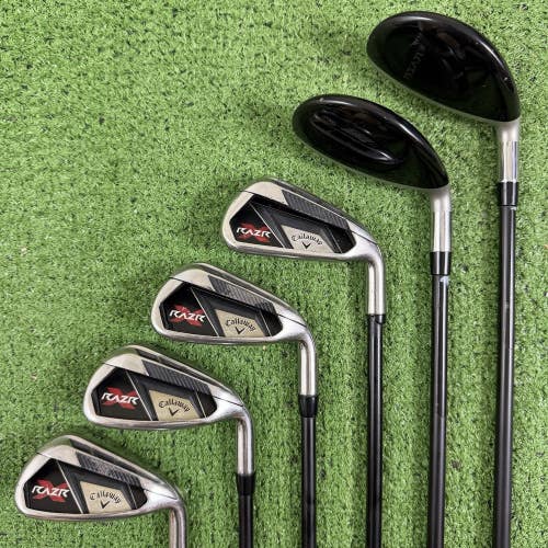 Callaway Razr X Hybrid Iron Set 5H 6H 7-PW Regular Flex 75g Graphite +1/2 Long