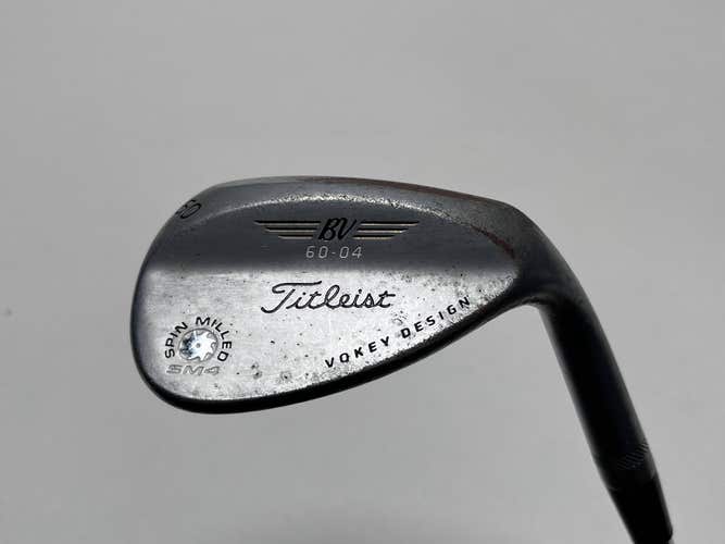 Titleist Vokey Spin Milled SM4 Chrome Wedge 60* 4 Bounce Regular Steel Mens RH