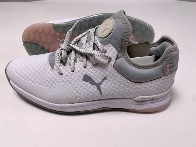 Puma ProAdapt AlphaCat Golf Shoes White Gray Pink Women's SZ 10 (376157-01)