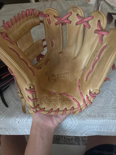 Rawlings Gold Glove Elite RH Infield Baseball Glove Tan and Pink 11.5" (Used)