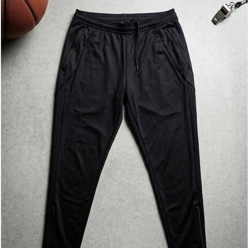 Adidas Mens Large L Black Track Pants Athletic Joggers Stealth Logo Activewear