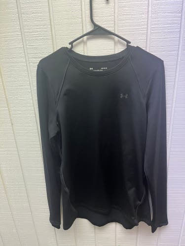 Under Armour Men’s Large Fitted Black LS Coldgear Compression Shirt Activewear
