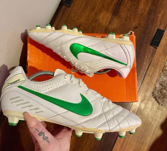Nike Tiempo Natural IV FG Soccer Cleats - Green/White - Men’s 11
