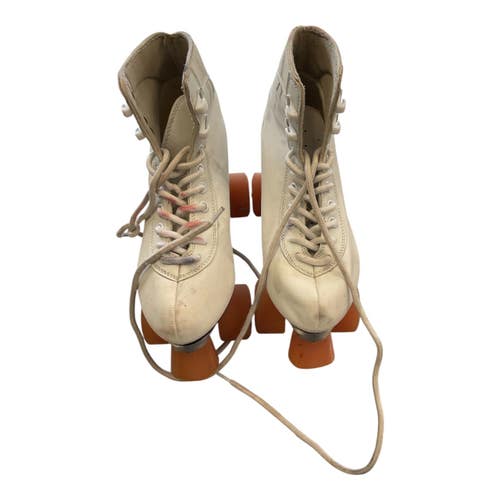 Used 4 WHEEL SKATES Senior Roller Quad Skates White Senior 9 11450-S000525523