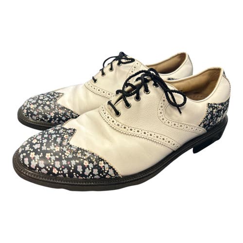 Used Foot Joy ICON WINGTIP Mens Golf Shoes White Senior 11 11450-S000525593