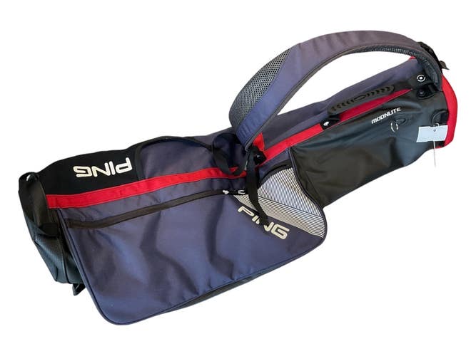 Used Ping MOONLITE CARRY BAG Mens Stand Bag Navy Blue 11450-S000525595