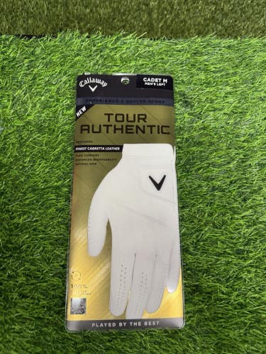 New Callaway Tour Authentic Mens Golf Glove Cadet Medium Left Hand