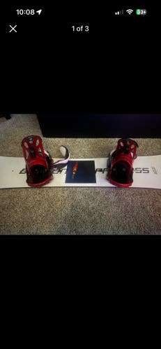 Men's Burton Process Flying V Snowboard Freeride With Bindings 155 cm (Used)