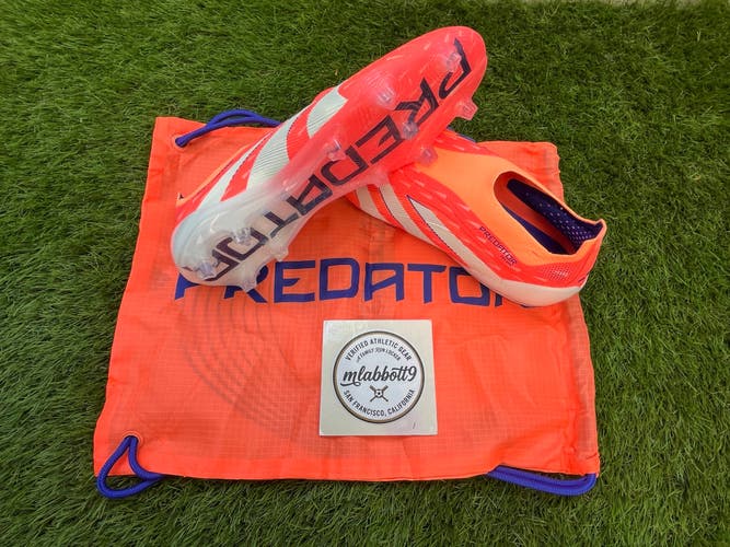 Adidas Predator Elite Laceless FG Cleats (JI1076) - Signal Coral - Men's Size 11 (W 12) - NEW w/Bag