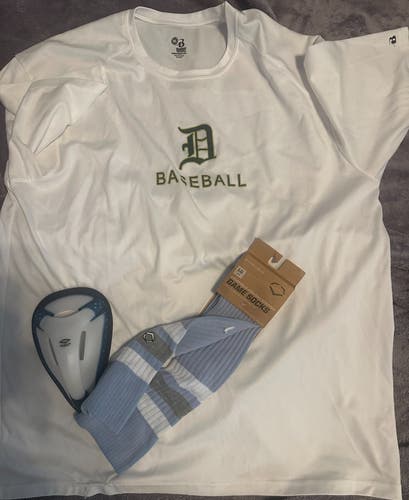 Baseball socks, cup, shirt