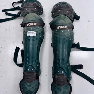 Used Louisville Slugger TPX Catchers Leg Guards Green Adult 11860-S000313460