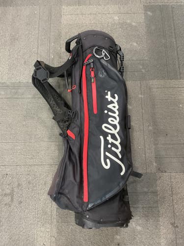 Used Titleist PLAYER 4+ STAND BAG Mens Stand Bag Black And Red 11614-S000241702