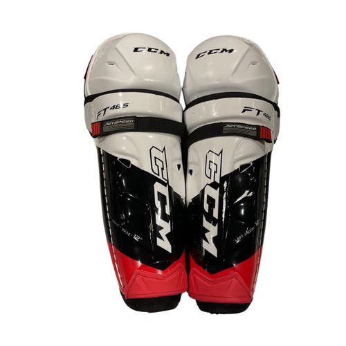 Used CCM FT 485 Junior Shin Guards White 12" 11847-S000037691