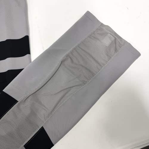 Used Grey and Black Ontario Reign Socks with Velcro | Adult Large
