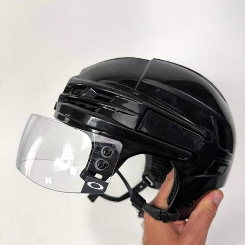 Used Black CCM Tacks X Helmet with Oakley Short Cut Visor | Senior Medium | J115