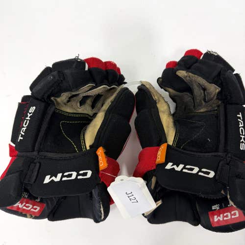 Used Black/Red CCM Tacks AS580 Gloves | 10" | J127