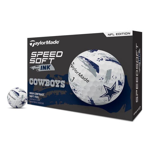 Taylor Made SpeedSoft Ink Golf Balls (Dallas Cowboys, 12pk) NFL 1dz 2026 NEW