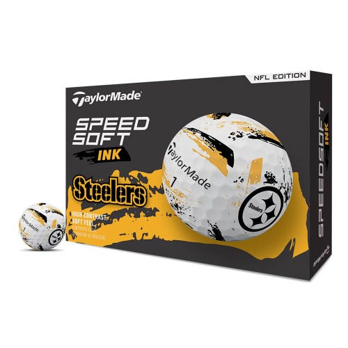 Taylor Made SpeedSoft Ink Golf Balls (Pittsburgh Steelers, 12pk) 1dz 2026 NEW