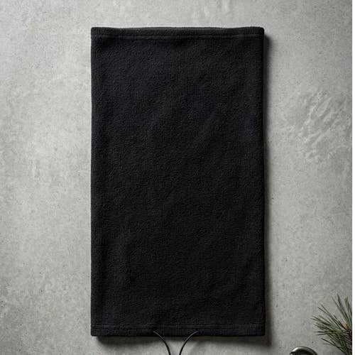 Black Fleece Neck Gaiter Warmer Winter Scarf Drawstring Snow Ski Face Mask