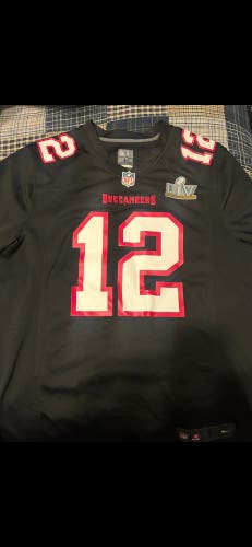 Tom Brady Black Large Men's Nike Super Bowl Jersey (Used)
