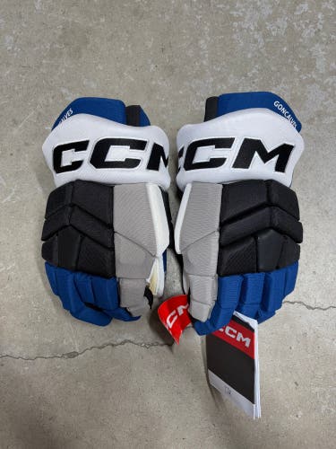14” CCM HGTK Hockey Gloves (New) Tampa Bay Lightning Reverse Retro Pro Stock