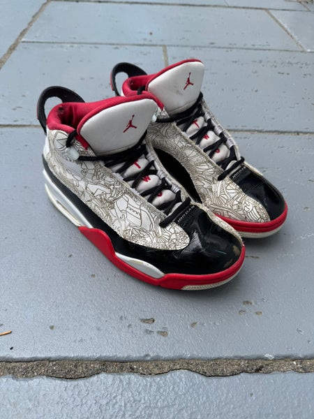 Used Air Jordan Dub Zero GS White Varsity Red Size 6Y (No Box)