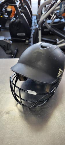 Used Adidas 6 3/4 - 7 3/8 WITH MASK Batting Helmet w/Mask Black One Size 11497-S000160340