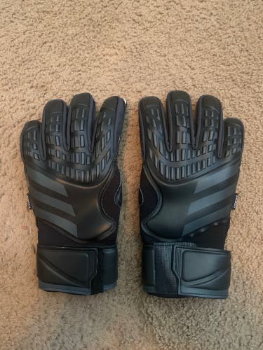Adidas Adult Match Fingersave Predator  Goalkeeper Black Soccer Gloves Sz 12 (New)