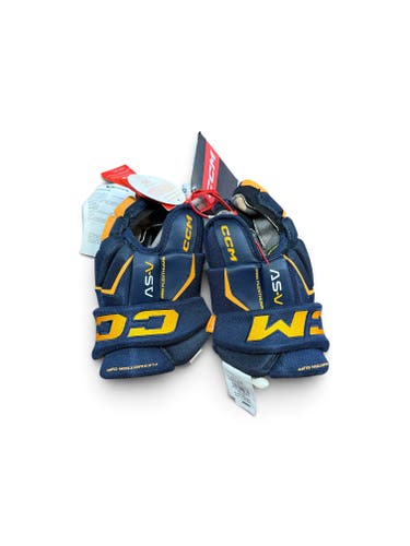 CCM Tacks AS-V Gloves Blue and Gold