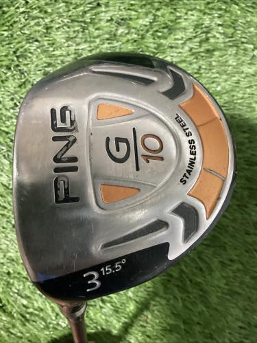Ping G10 Lefthanded LH Fairway 3 Wood 15.5* With Stiff Graphite Shaft