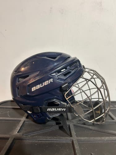 Navy Blue Medium Bauer Re-Akt 150 Helmet (Used)